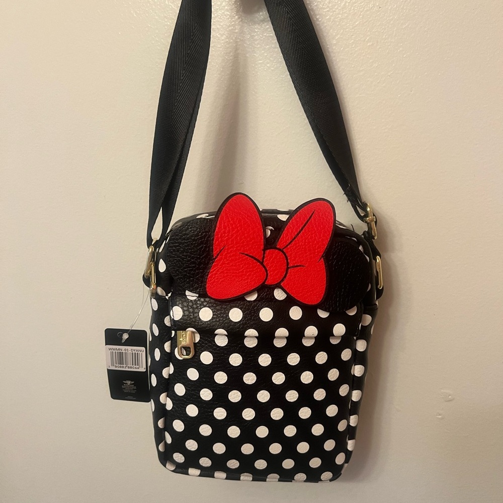Minne Mouse Crossbody Bag with Red Bow